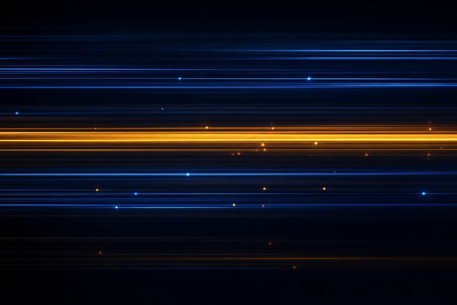 Ordered blue and amber light trails representing work moving through a queue
